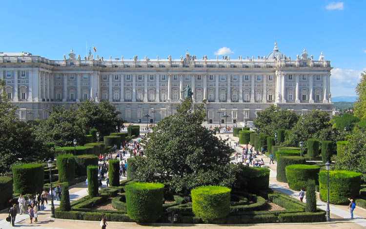 Madrid Royal Palace and Plaza de Oriente, view from the Opera