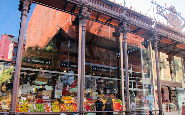 "Front entrance of the San Miguel Market"