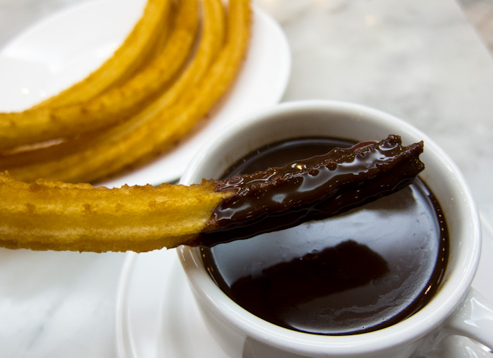 Typical churros and chocolate